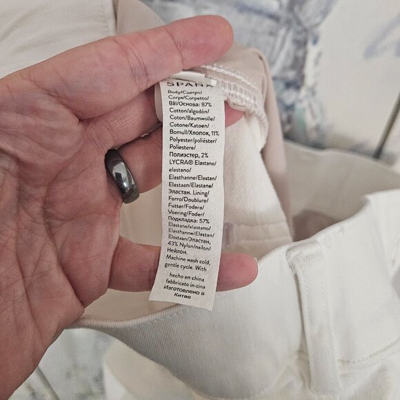 SPANX Jeans High Rise Flare Leg Pull On White Plus Size 1X - Picture 5 of 9